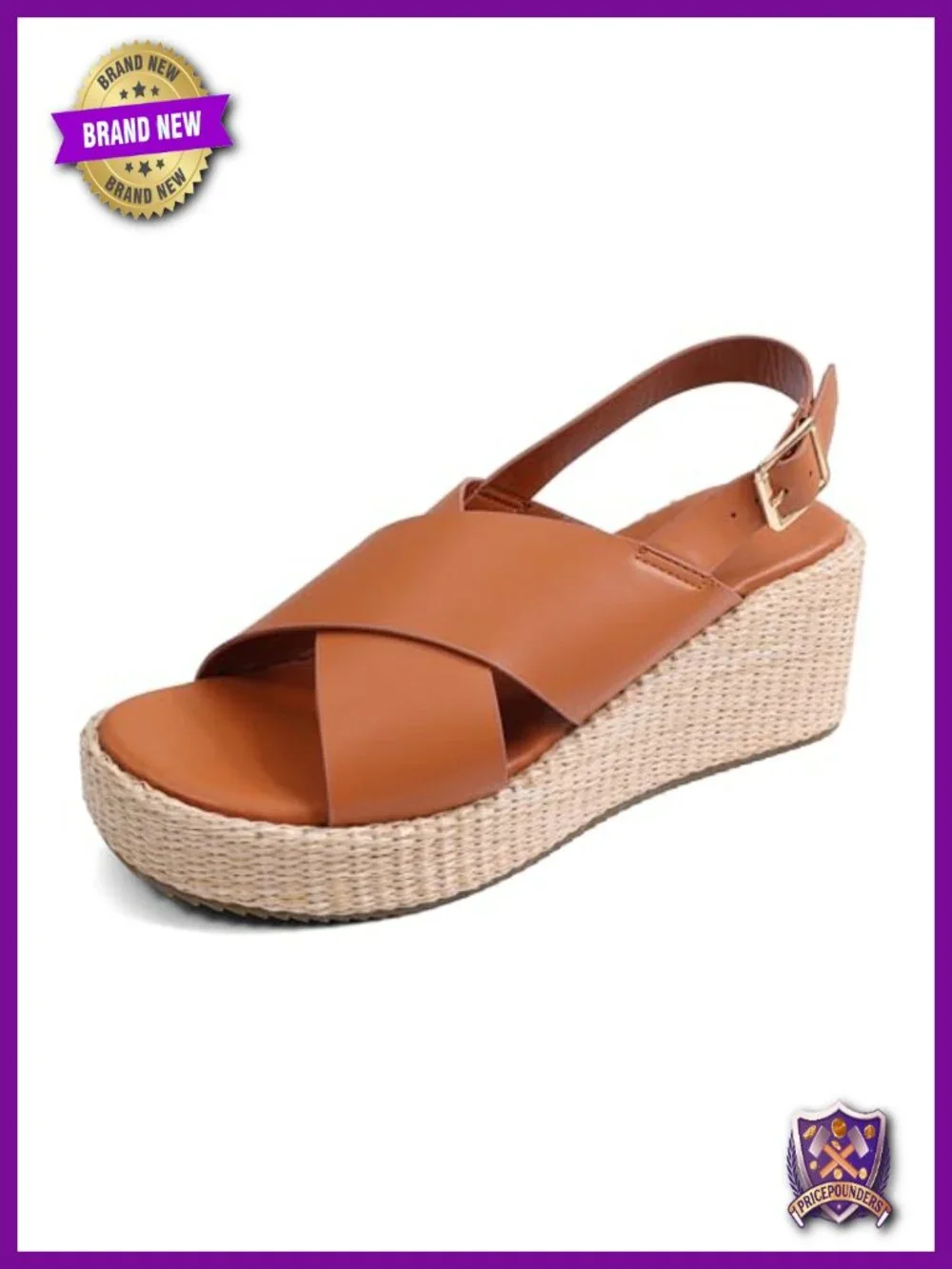Women's Open Toe Espadrille Wedge Sandals with Ankle Strap and Buckle